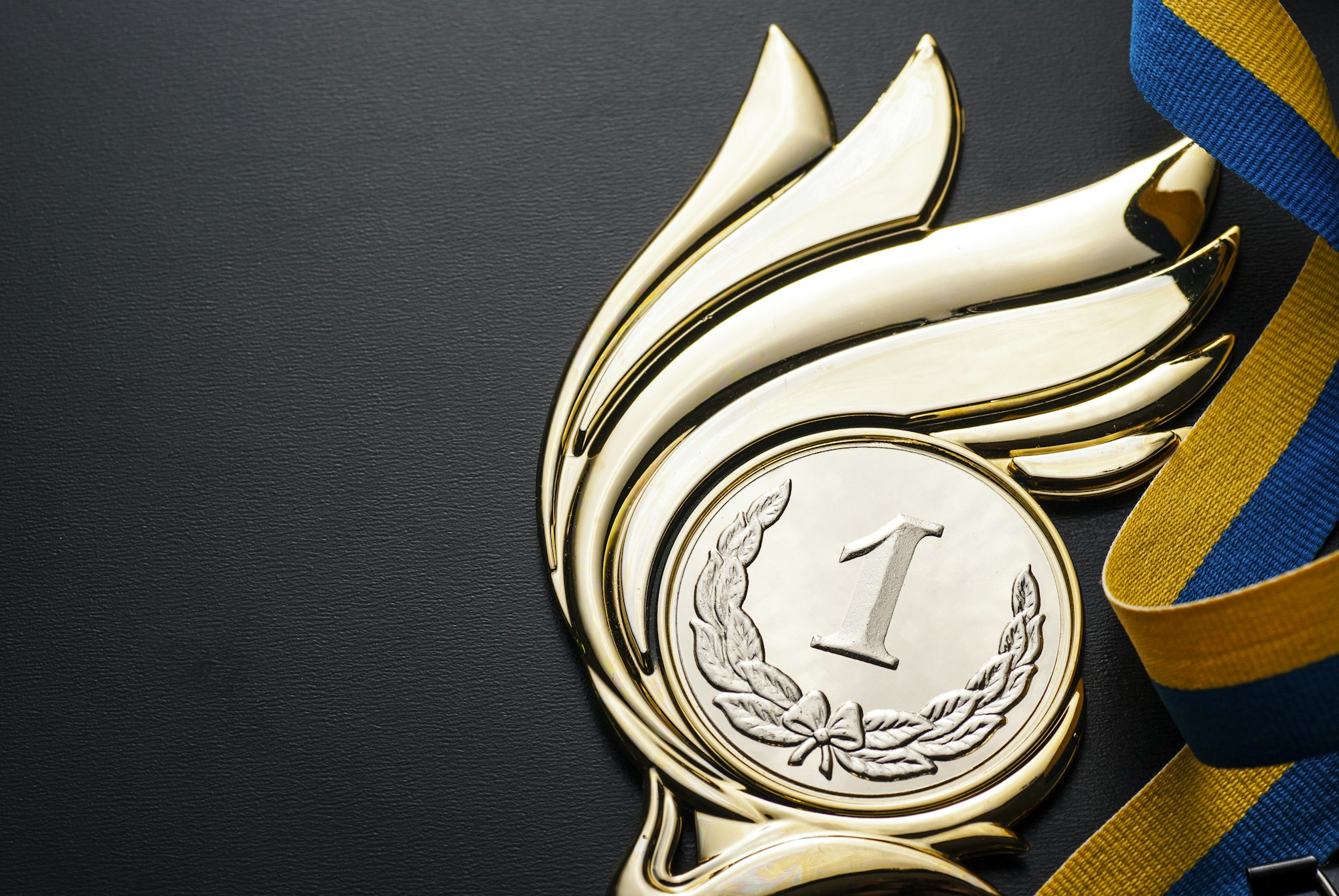 Champions gold trophy medal award